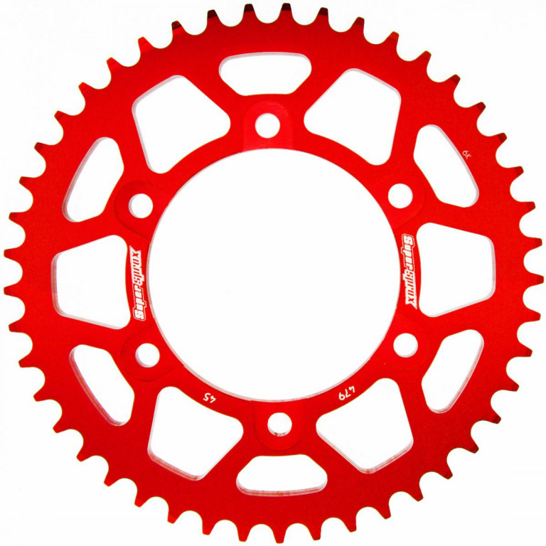 Rear ALU sprocket SUPERSPROX RAL-479:45-RED crven 45T, 530