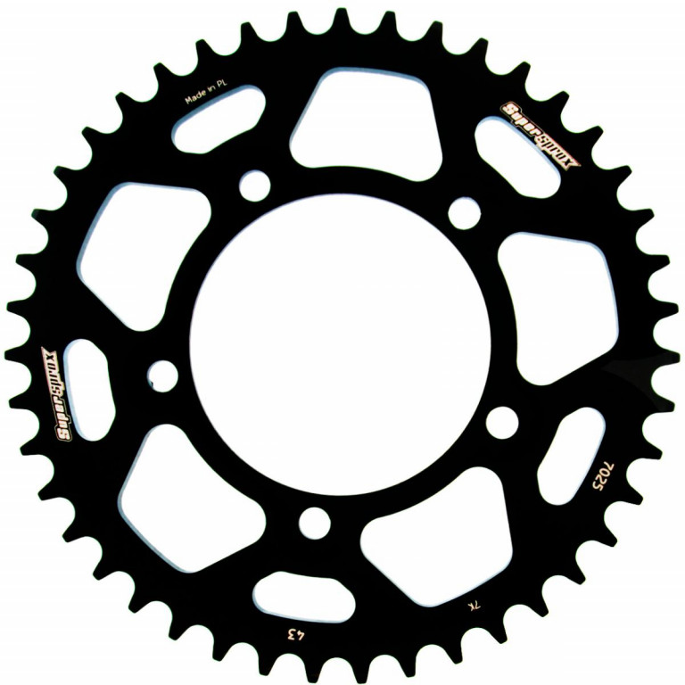 Rear ALU sprocket SUPERSPROX RAL-7025:43-BLK Crni 43T, 520