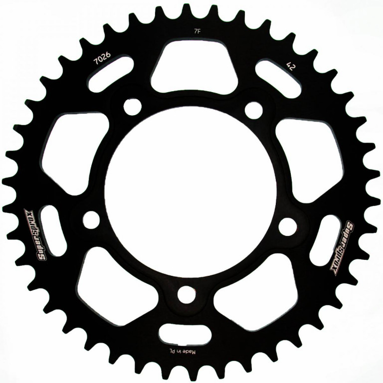 Rear ALU sprocket SUPERSPROX RAL-7026:42-BLK Crni 42T, 525