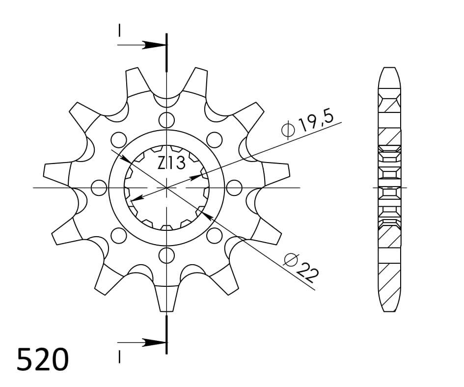 Prednji lančanik SUPERSPROX STEALTH CST-1439:12.1 12T, 520