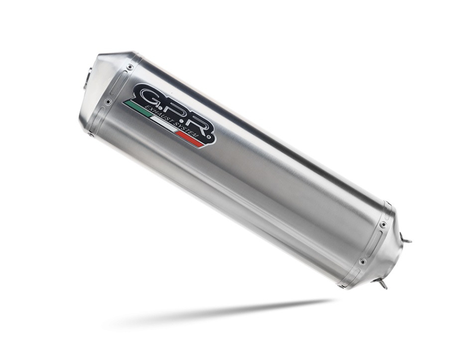Slip-on exhaust GPR TRAIL / OFF-ROAD BRK24.VO.7.SAT Brushed Stainless steel including removable db killer and link pipe