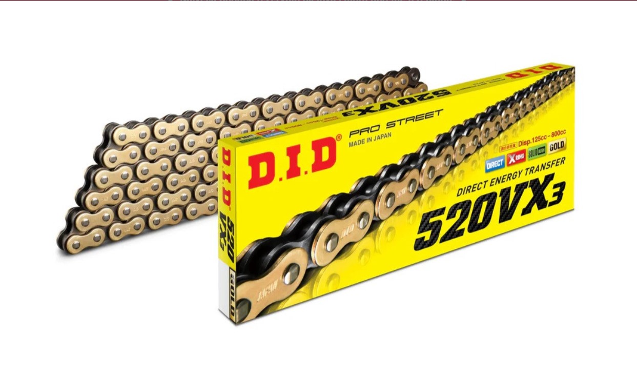 LANAC-D.I.D. 520VX3 X-RING 112 ČLANAKA, GOLD--GOLD-D.I.D.