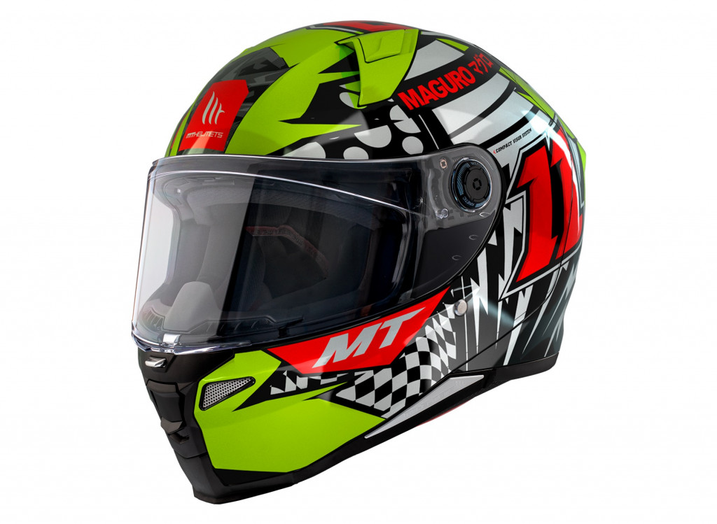 Full face helmet MT Helmets REVENGE 2 SERGIO GARCIA A3 GLOSS PEARL FLUOR YELLOW XS