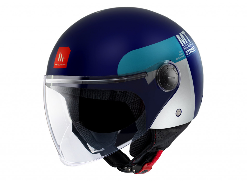 Jet helmet MT Helmets STREET S INBOARD C7 MATT BLUE L