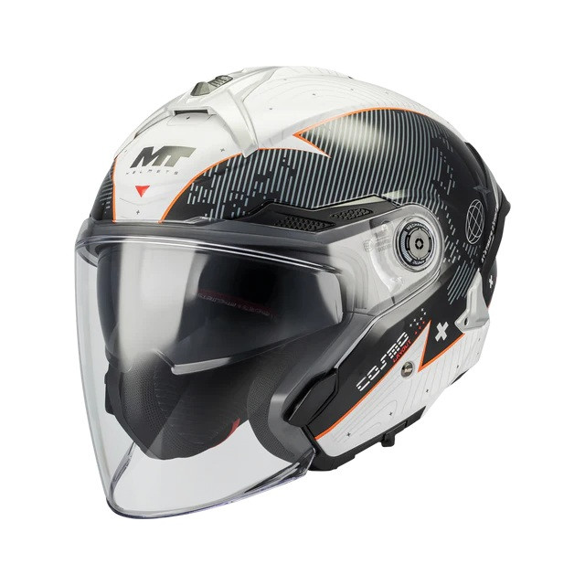Open face helmet MT Helmets COSMO SV LAYOUT A1 GLOSS XS