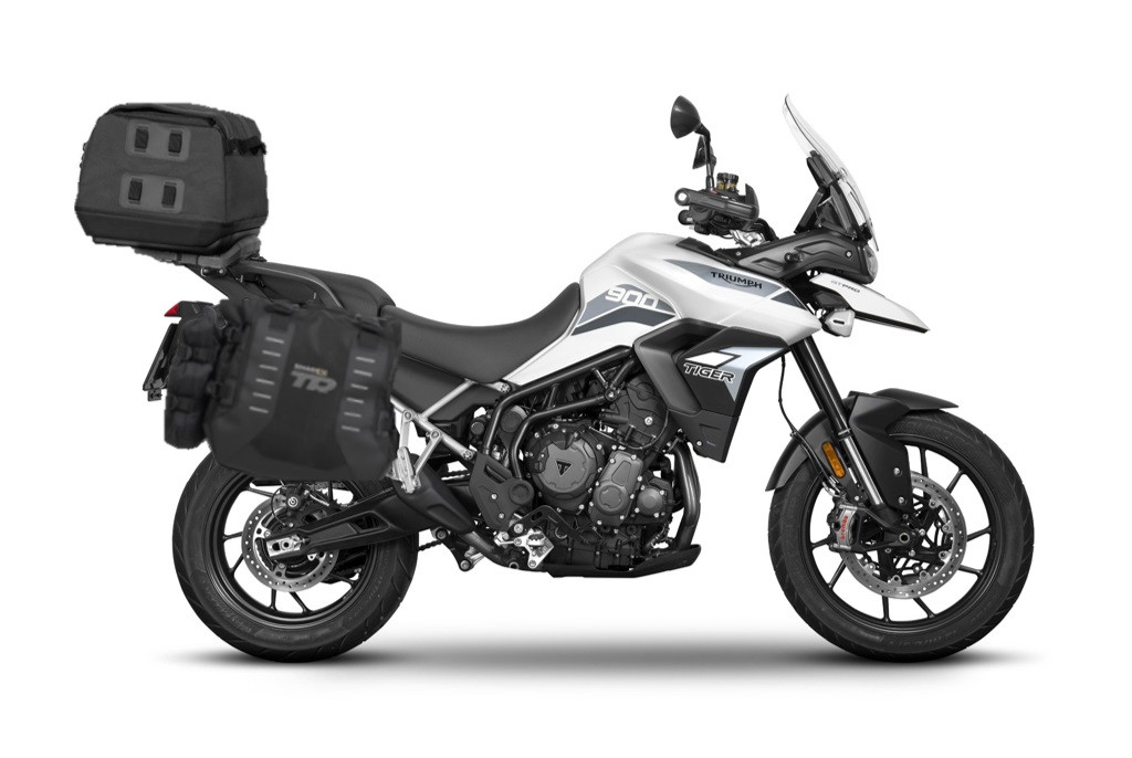 Set of SHAD TERRA TR40 adventure saddlebags and SHAD TERRA rear bag TR50, including mounting kit SHAD TRIUMPH TIGER 1200 GT/RALLY