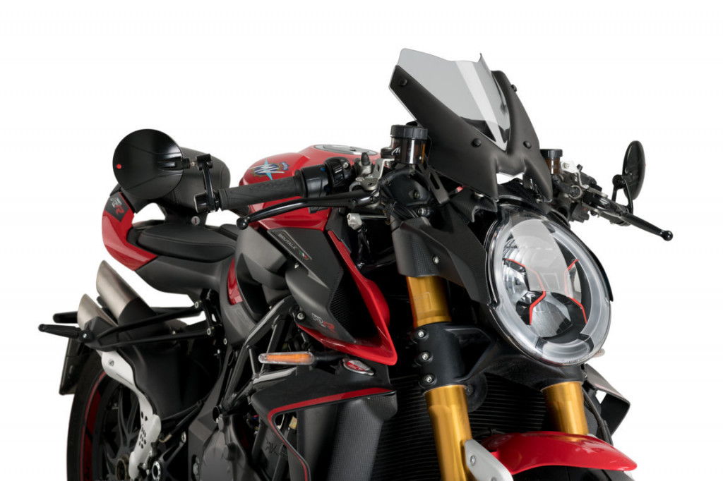 Windshield PUIG NEW GEN. SPORT 20680H smoke for MV AGUSTA Brutale 1000 RR 2019-2024, MV AGUSTA Brutale 1000 RS 2019-2024