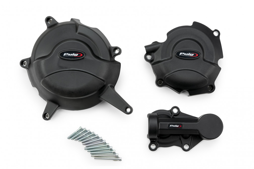 Engine protective covers PUIG 21663N Crni included right, left and alternator caps
