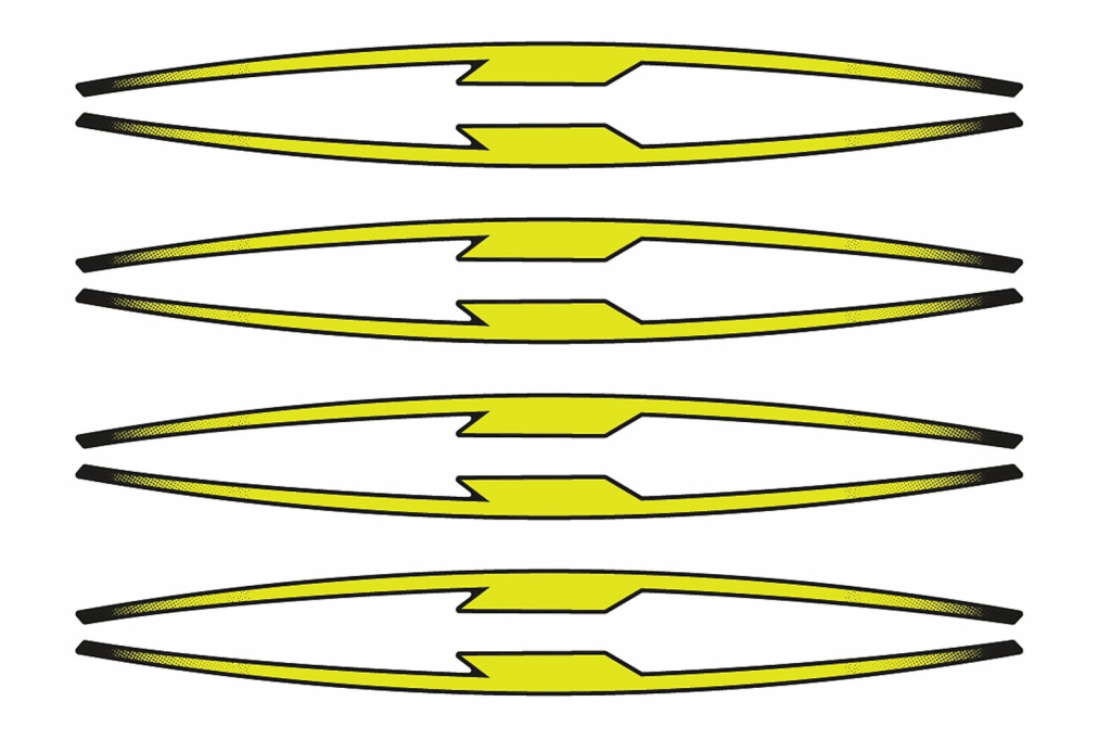 Rim strip PUIG 21833G yellow set of 8 rim strips