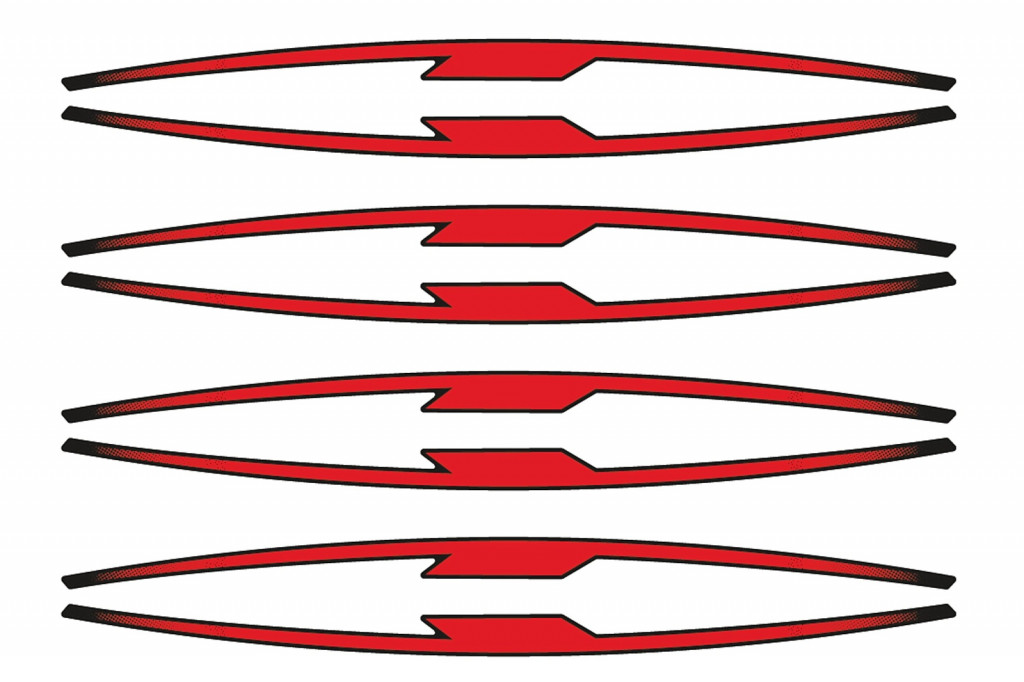 Rim strip PUIG 21833R crven set of 8 rim strips