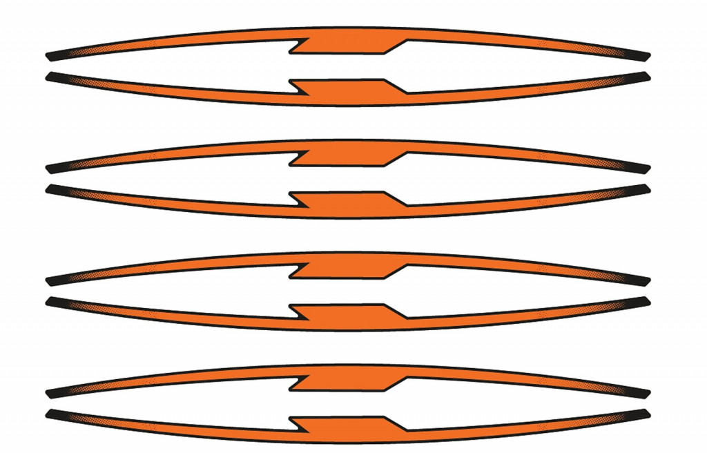 Rim strip PUIG 21833T orange set of 8 rim strips