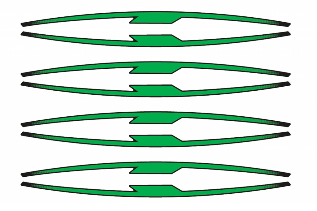 Rim strip PUIG 21833V green set of 8 rim strips