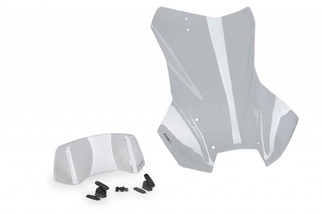 Windshield PUIG TOURING PLUS WITH VISOR 22288W transparent