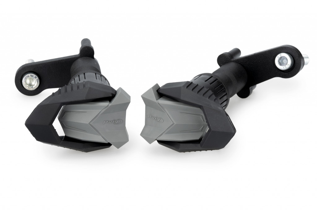 Frame sliders PUIG R19 22621N black with grey rubber