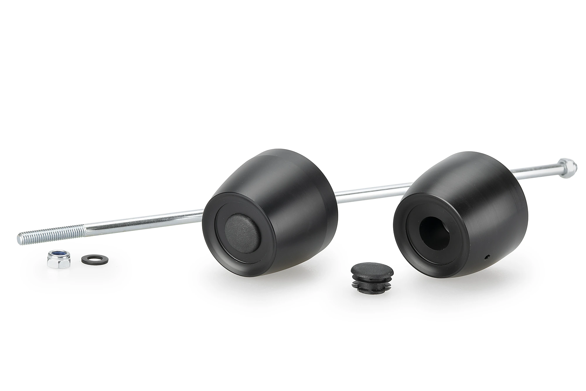 Axle sliders PUIG PHB19 23011N Crni without color caps, front