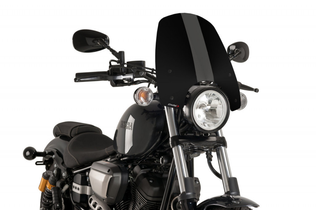 Windshield PUIG NEW. GEN TOURING 9438N Crni for YAMAHA XV 950 2014-2020
