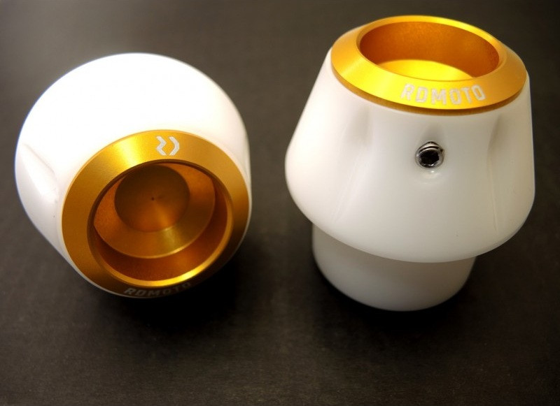 Crash protectors RDMOTO KTM13N white with gold caps