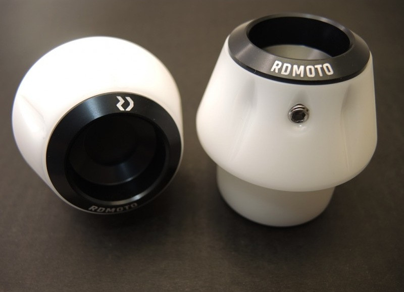 Crash protectors RDMOTO KTM13N white with black caps