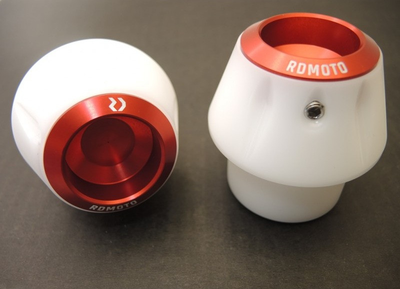 Crash protectors RDMOTO KTM13N white with red caps