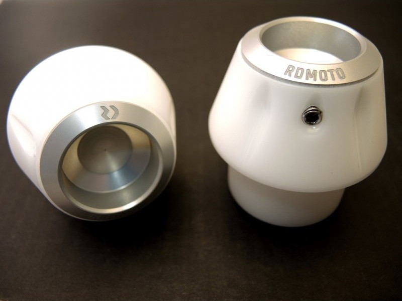 Crash protectors RDMOTO KTM13N white with silver caps