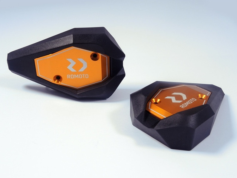 Crash sliders RDMOTO KTM13N black polyamide with gold caps