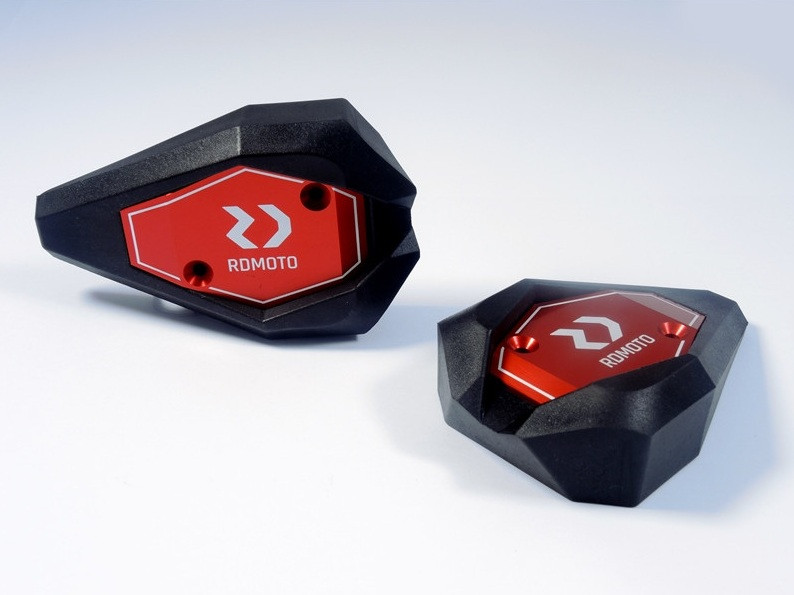 Crash sliders RDMOTO KTM13N black polyamide with red caps