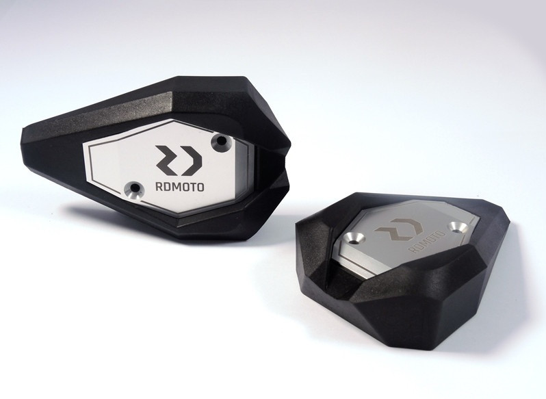 Crash sliders RDMOTO KTM13N black polyamide with silver caps