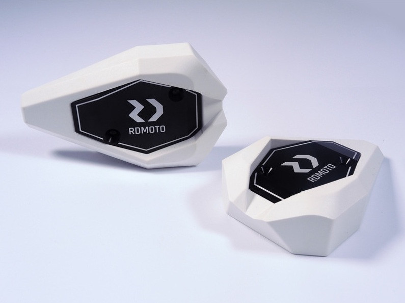 Crash sliders RDMOTO KTM13N white polyamide with black caps