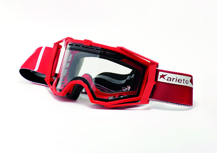 Goggles ARIETE 8K ENDURO 14960-ERR double clear lens crven