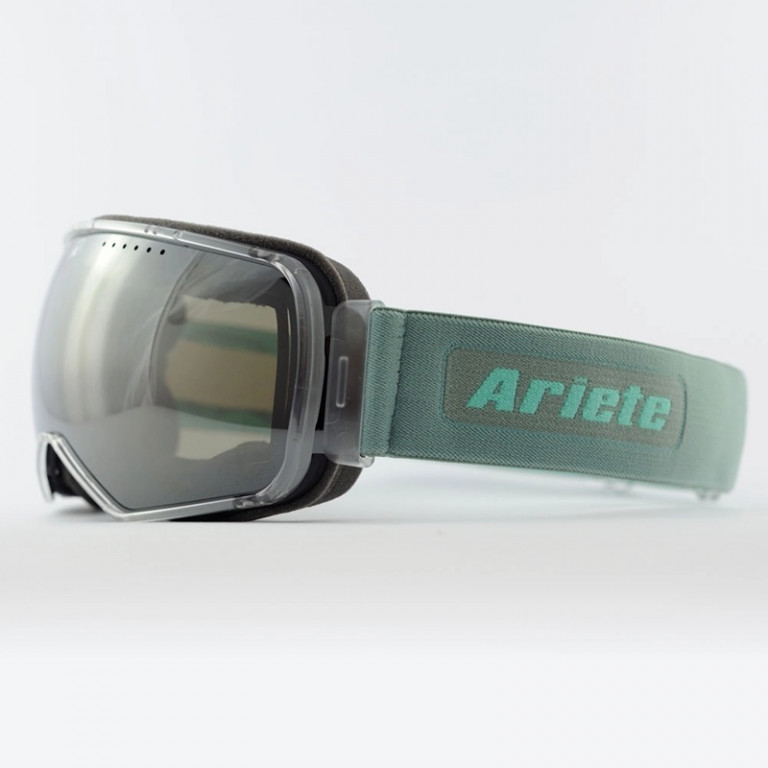 Goggles ARIETE PANORAMA 14900-VMS mirrored lens green melange strap