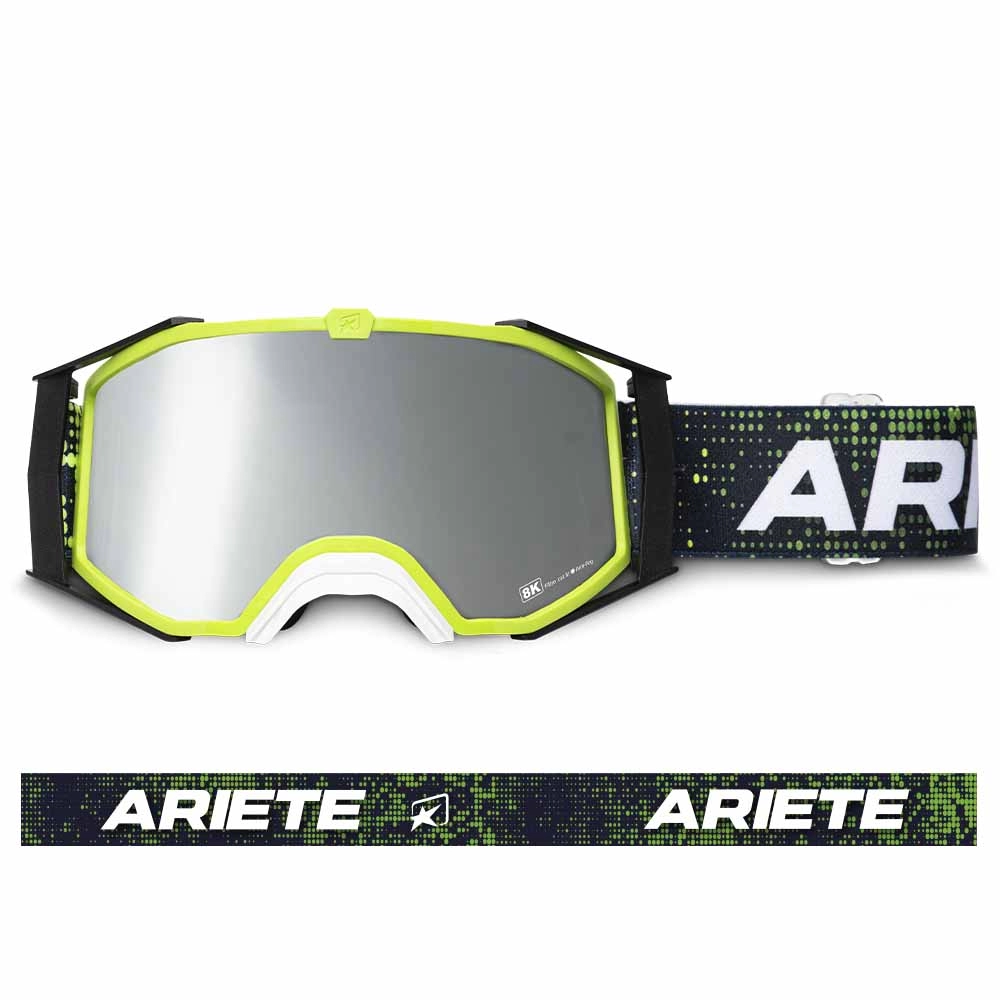 Goggles ARIETE 8K FUTURE 14960-FLNS lime silver mirror lens