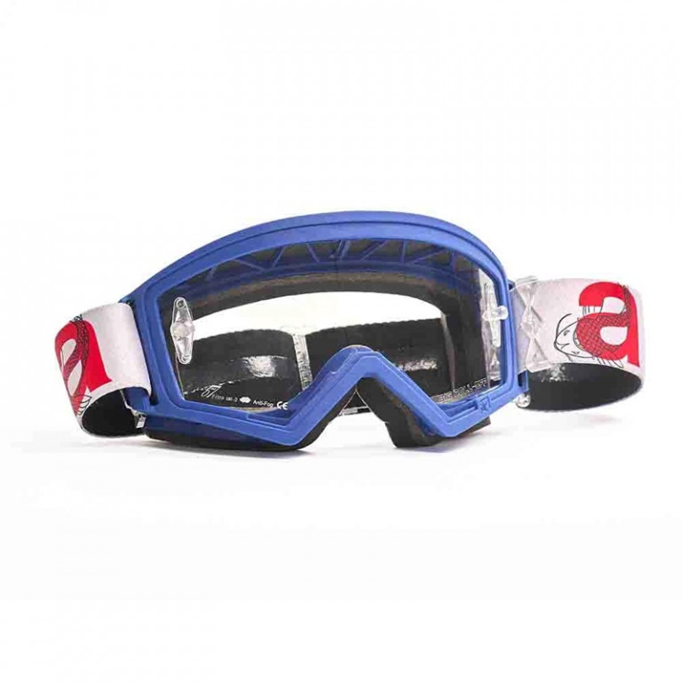 Goggles ARIETE MUDMAX JAPAN 14970-JAR light blue red - clear lens with pins