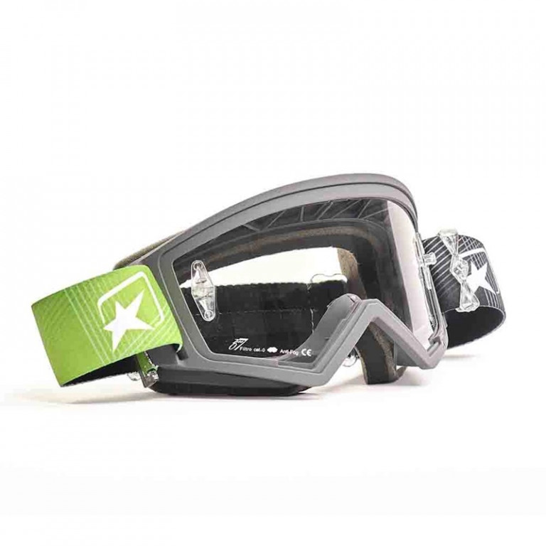 Goggles ARIETE MUDMAX MIRAGE 14970-MNV black green - clear lens with pins