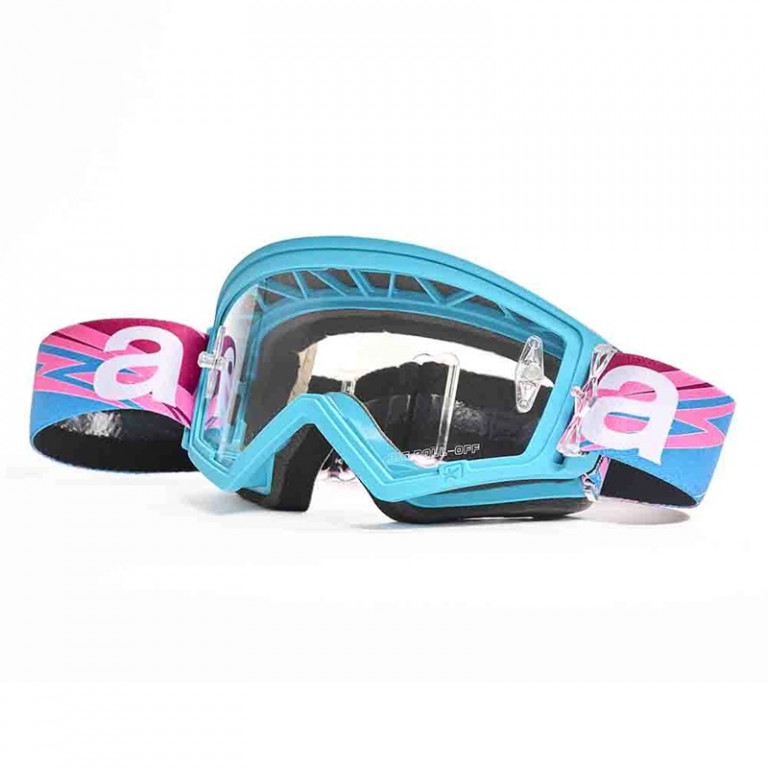 Goggles ARIETE MUDMAX SPARK 14970-SPA light blue - clear lens with pins