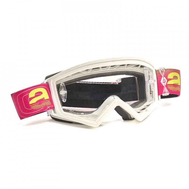 Goggles ARIETE MUDMAX WAVE 14970-WPG pink yellow - clear lens with pins