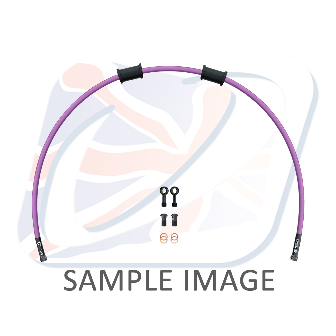 Rear brake hose kit Venhill POWERHOSEPLUS YAM-6005RB-PU (1 hose in kit) Purple hoses, black fittings
