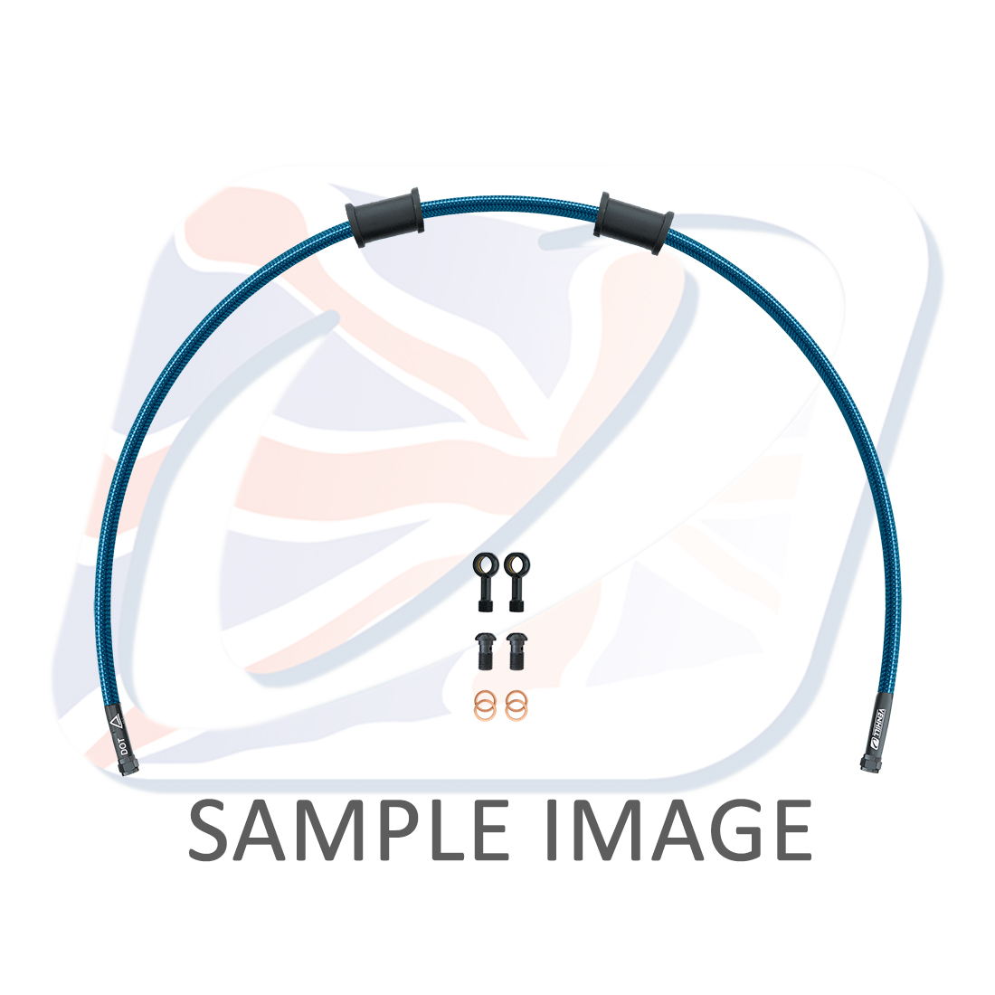 Rear brake hose kit Venhill POWERHOSEPLUS SUZ-2007RB-TB (1 hose in kit) Translucent blue hoses, black fittings