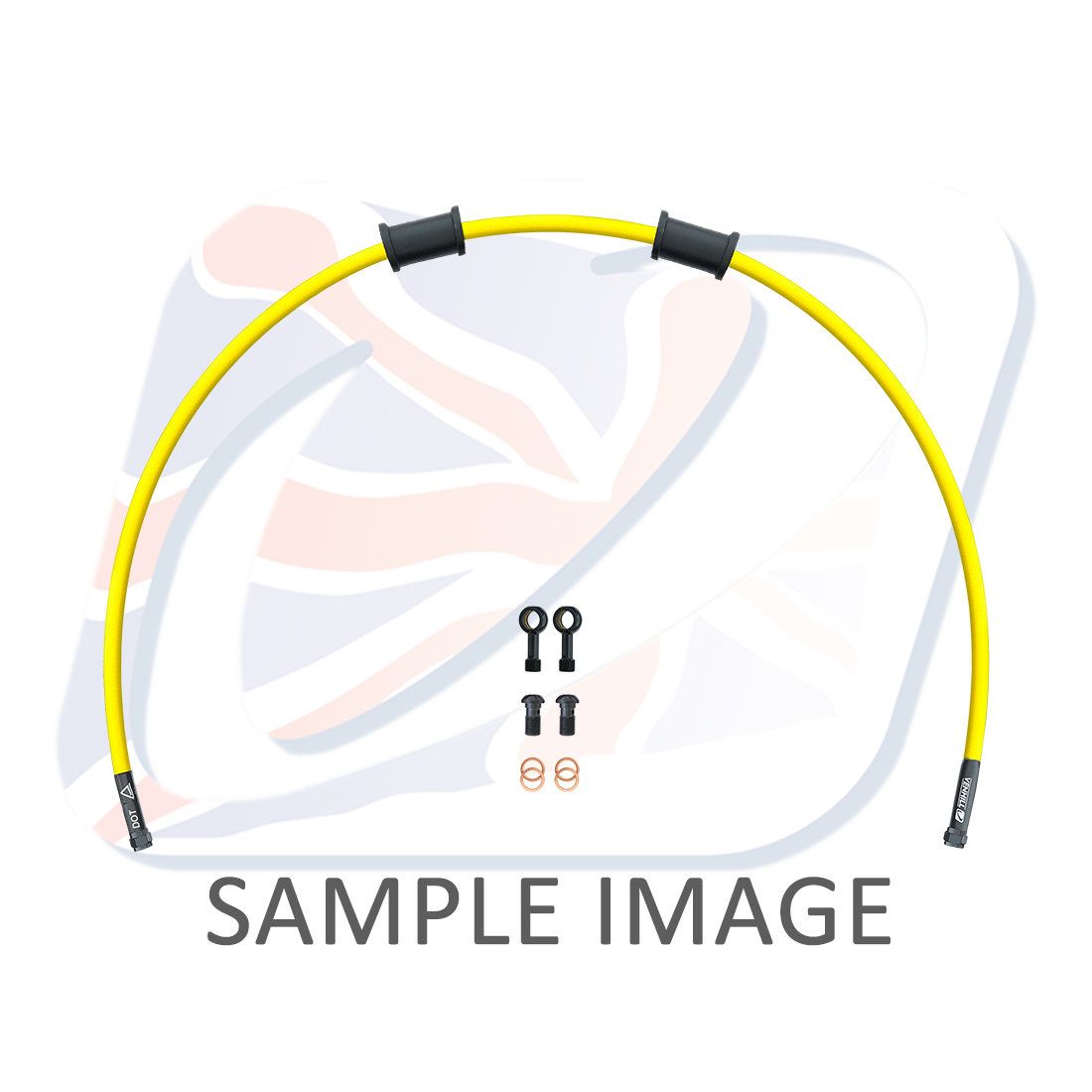 Rear brake hose kit Venhill POWERHOSEPLUS CAG-1002RB-YE (1 hose in kit) Yellow hoses, black fittings