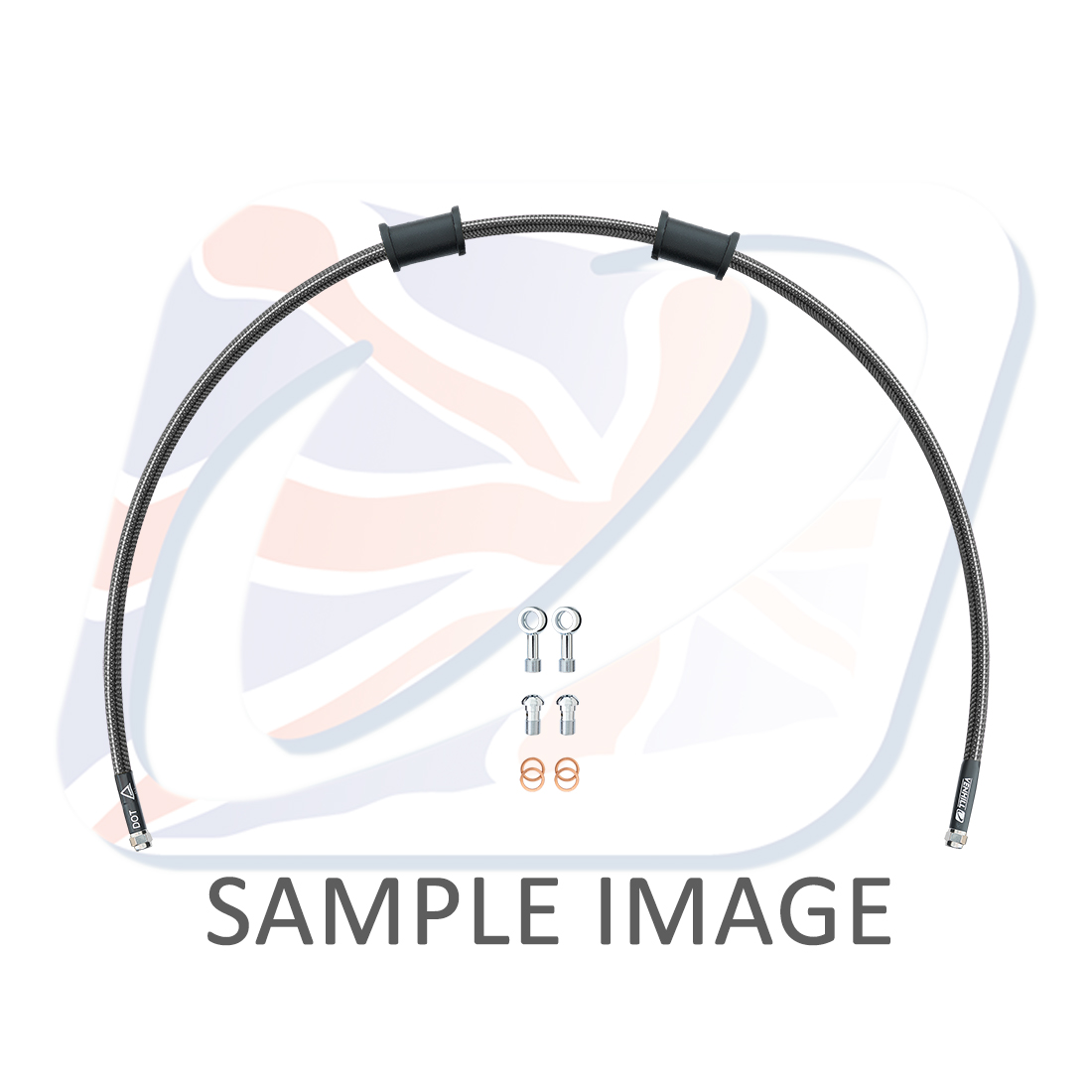 Rear brake hose kit Venhill POWERHOSEPLUS TRI-8003R-CB (1 hose in kit) Carbon hoses, chromed fittings