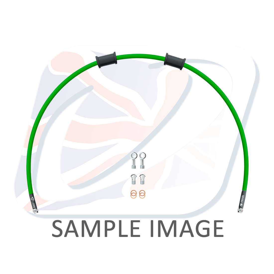 Rear brake hose kit Venhill POWERHOSEPLUS TRI-8003R-GR (1 hose in kit) Green hoses, chromed fittings