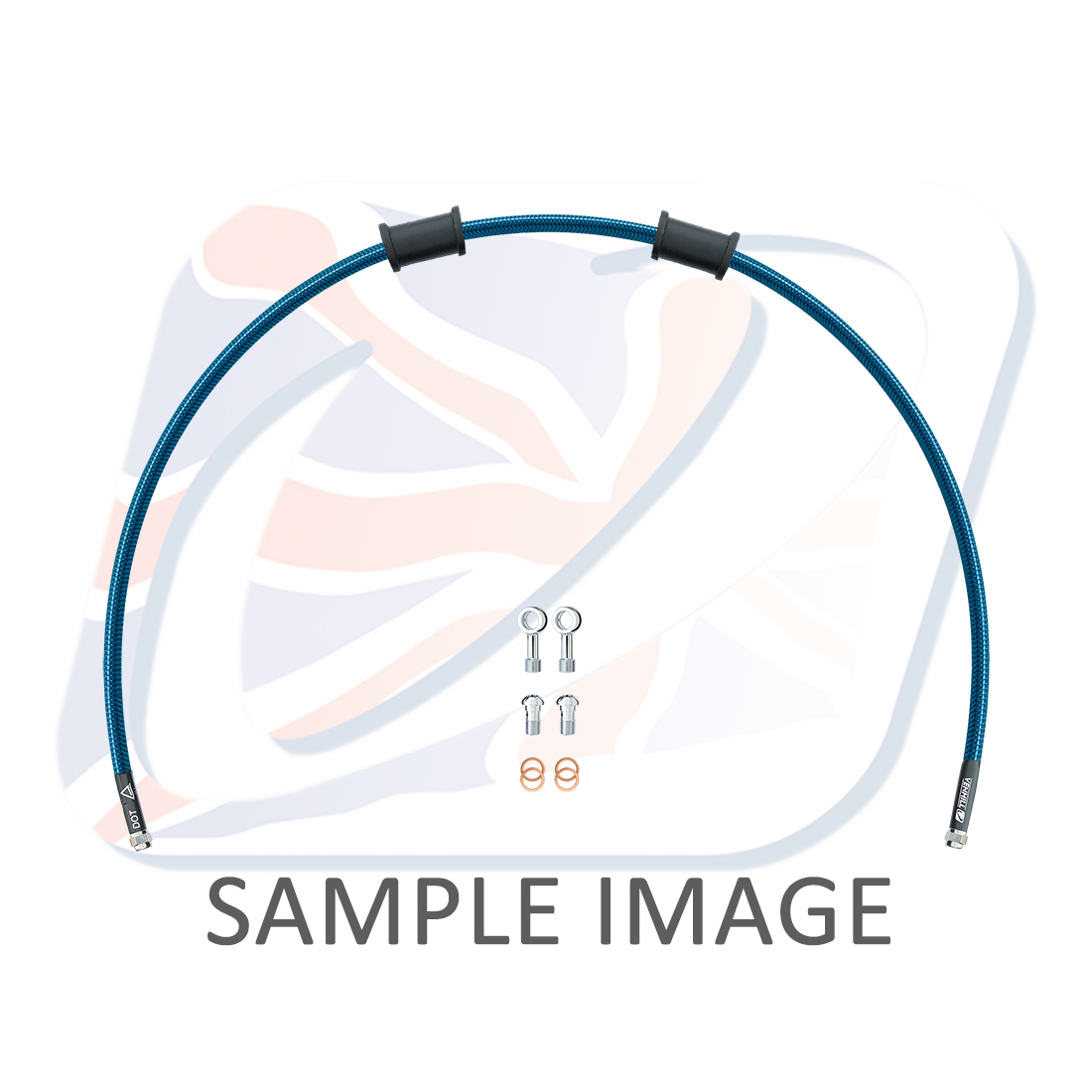 Rear brake hose kit Venhill POWERHOSEPLUS YAM-7016R-TB (1 hose in kit) Translucent blue hoses, chromed fittings