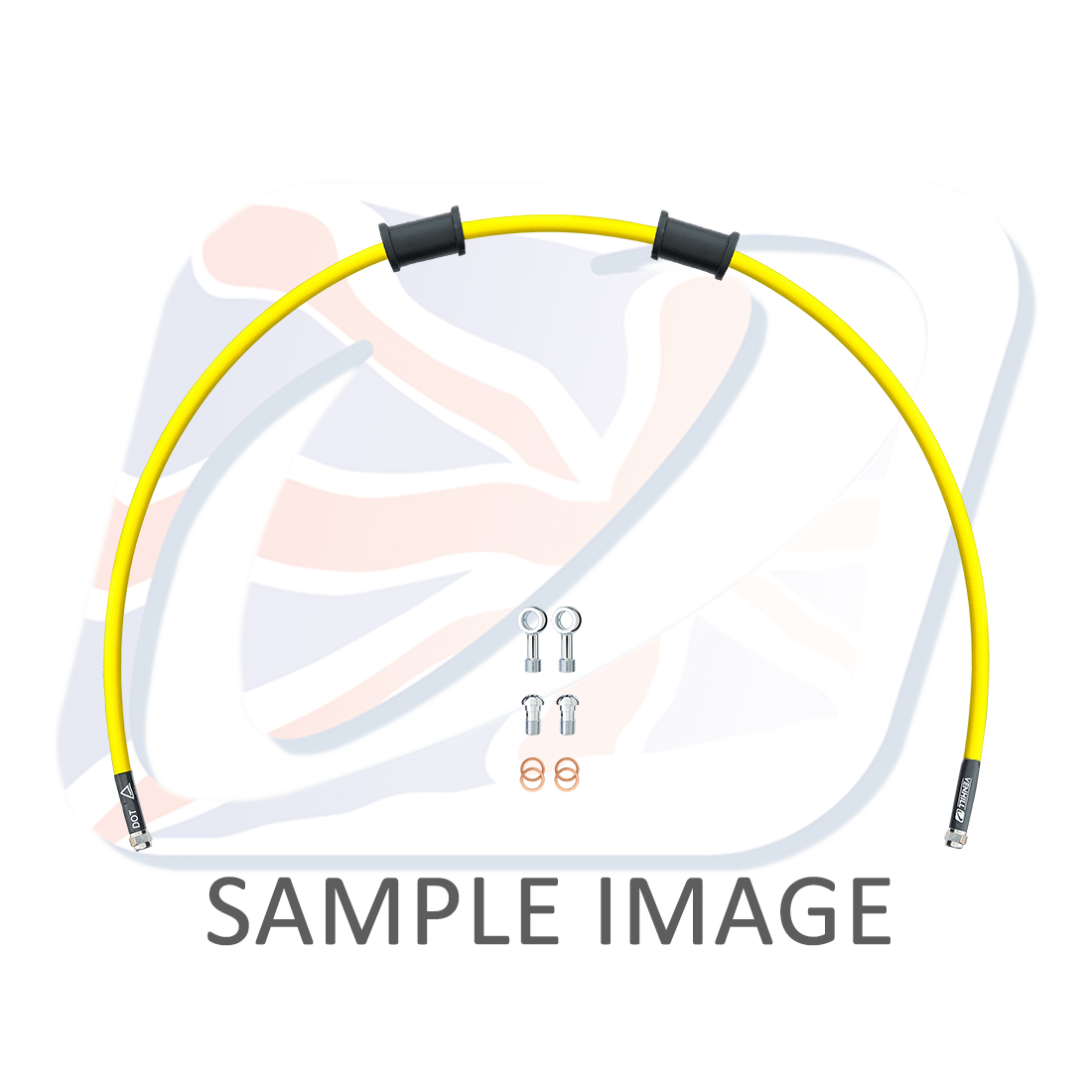 Rear brake hose kit Venhill POWERHOSEPLUS HON-10004R-YE (1 hose in kit) Yellow hoses, chromed fittings