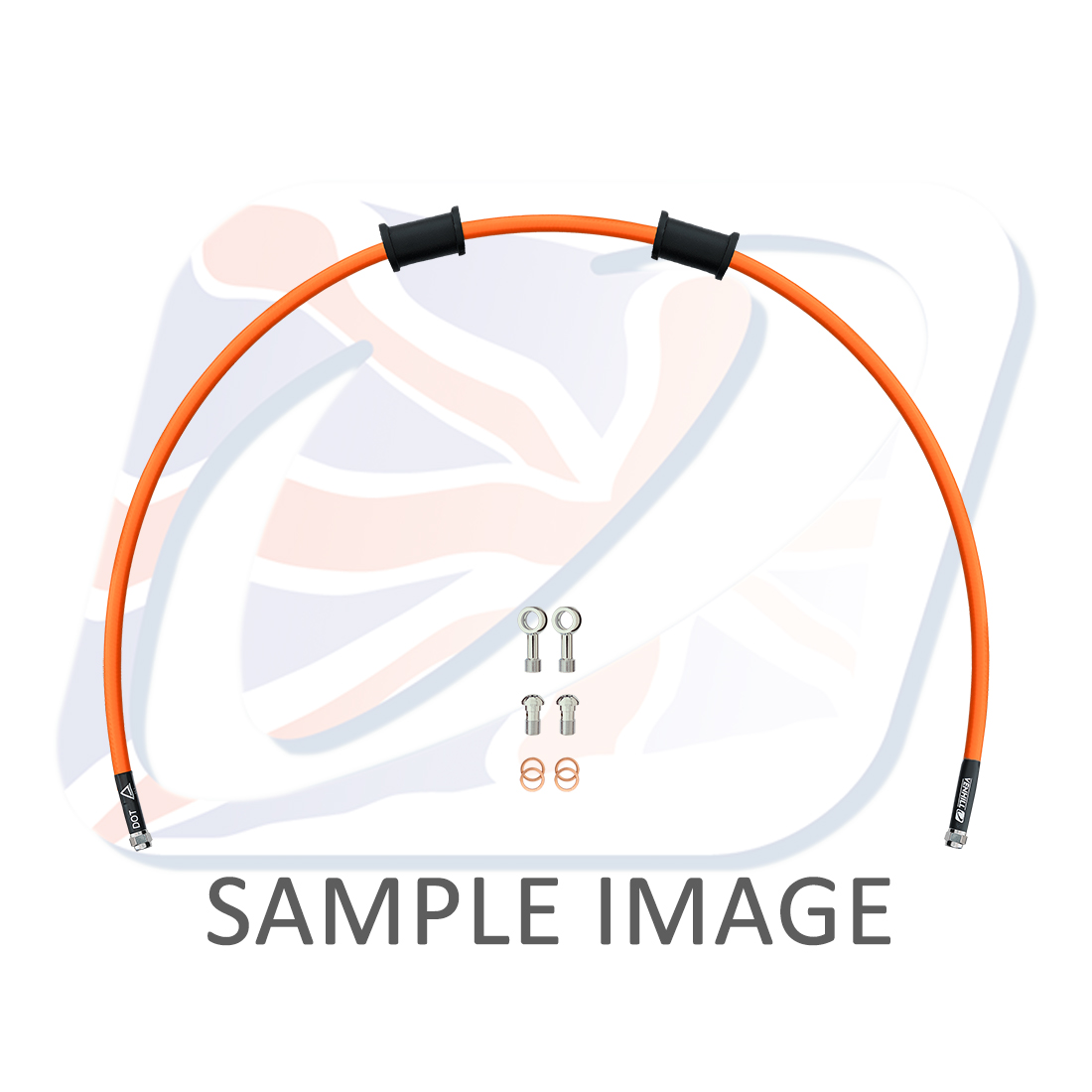 Kit prednjih kočionog crijeva Venhill POWERHOSEPLUS MZ-2001FS-OR (1 hose in kit) Orange hoses, stainless steel fittings