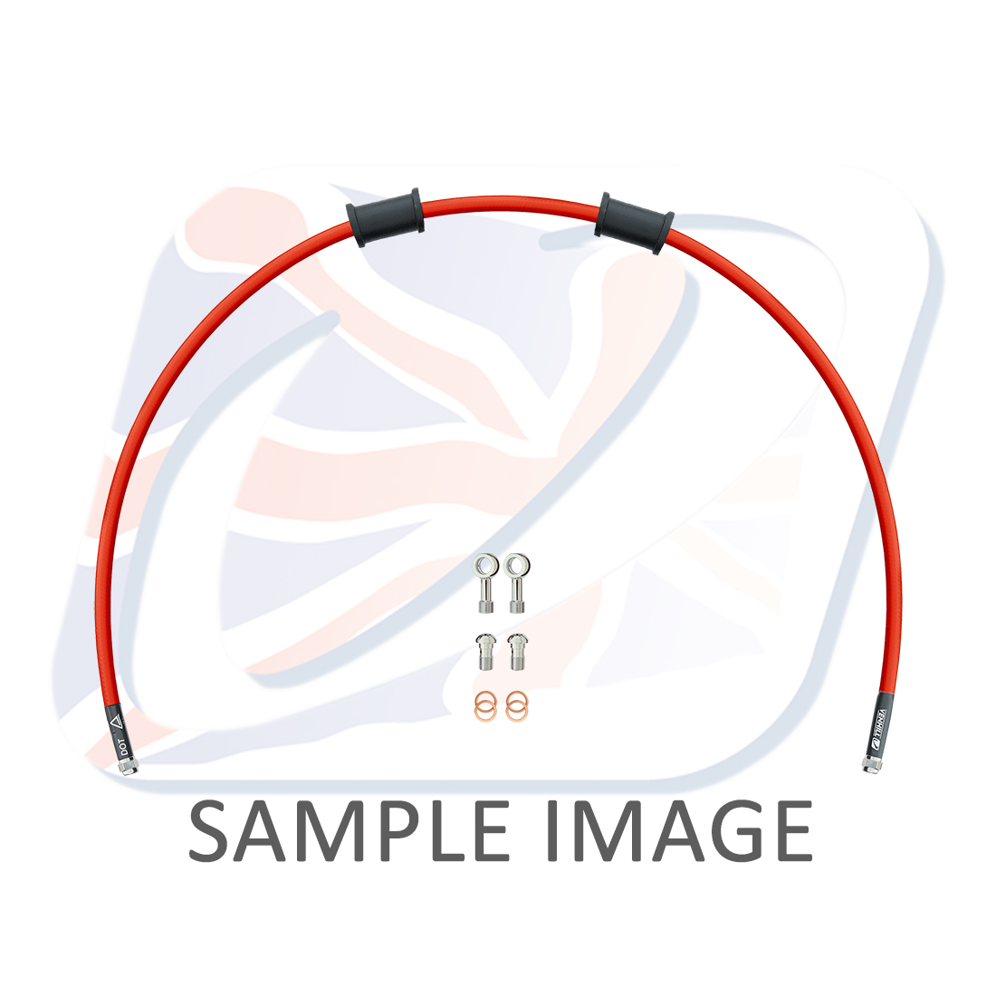 Rear brake hose kit Venhill POWERHOSEPLUS HON-10004RS-RD (1 hose in kit) Red hoses, stainless steel fittings