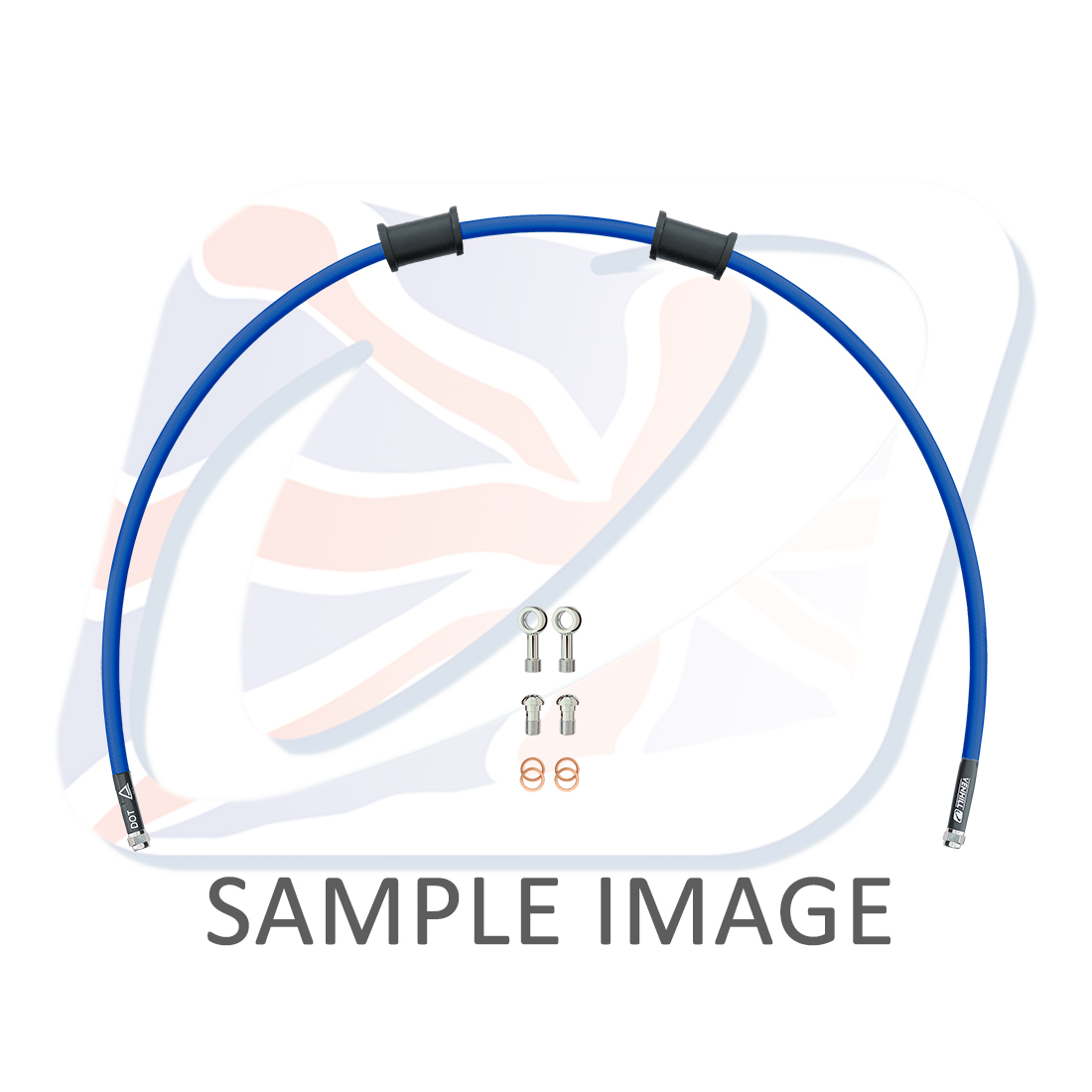 Rear brake hose kit Venhill POWERHOSEPLUS HON-10004RS-SB (1 hose in kit) Solid blue hoses, stainless steel fittings