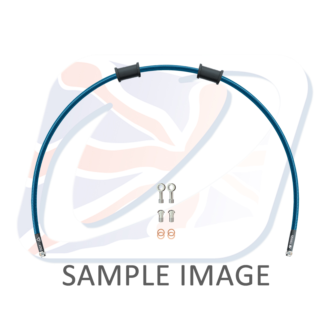 Rear brake hose kit Venhill POWERHOSEPLUS SUZ-12006RS-TB (1 hose in kit) Translucent blue hoses, stainless steel fittings
