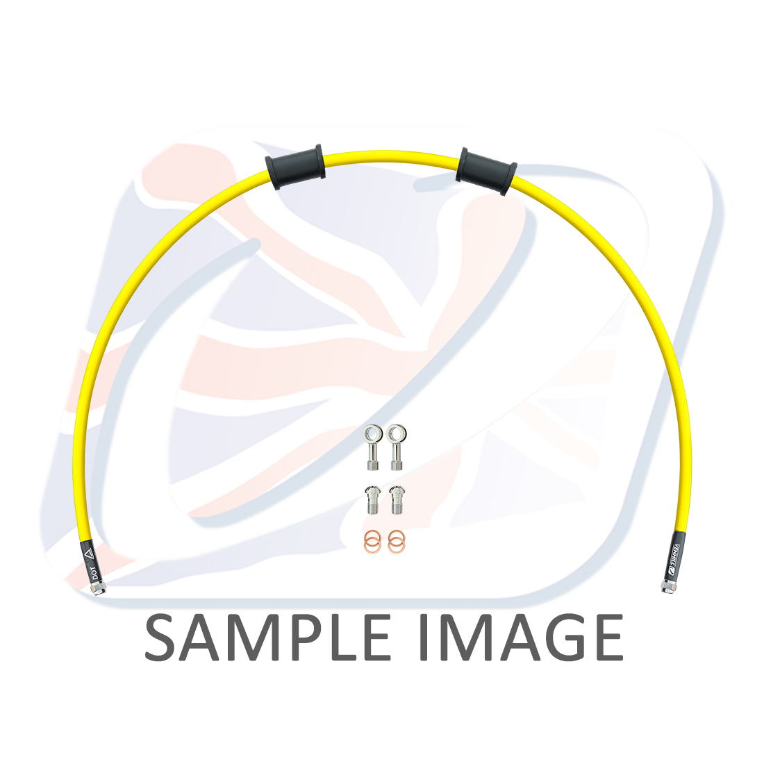 Rear brake hose kit Venhill POWERHOSEPLUS HON-10004RS-YE (1 hose in kit) Yellow hoses, stainless steel fittings