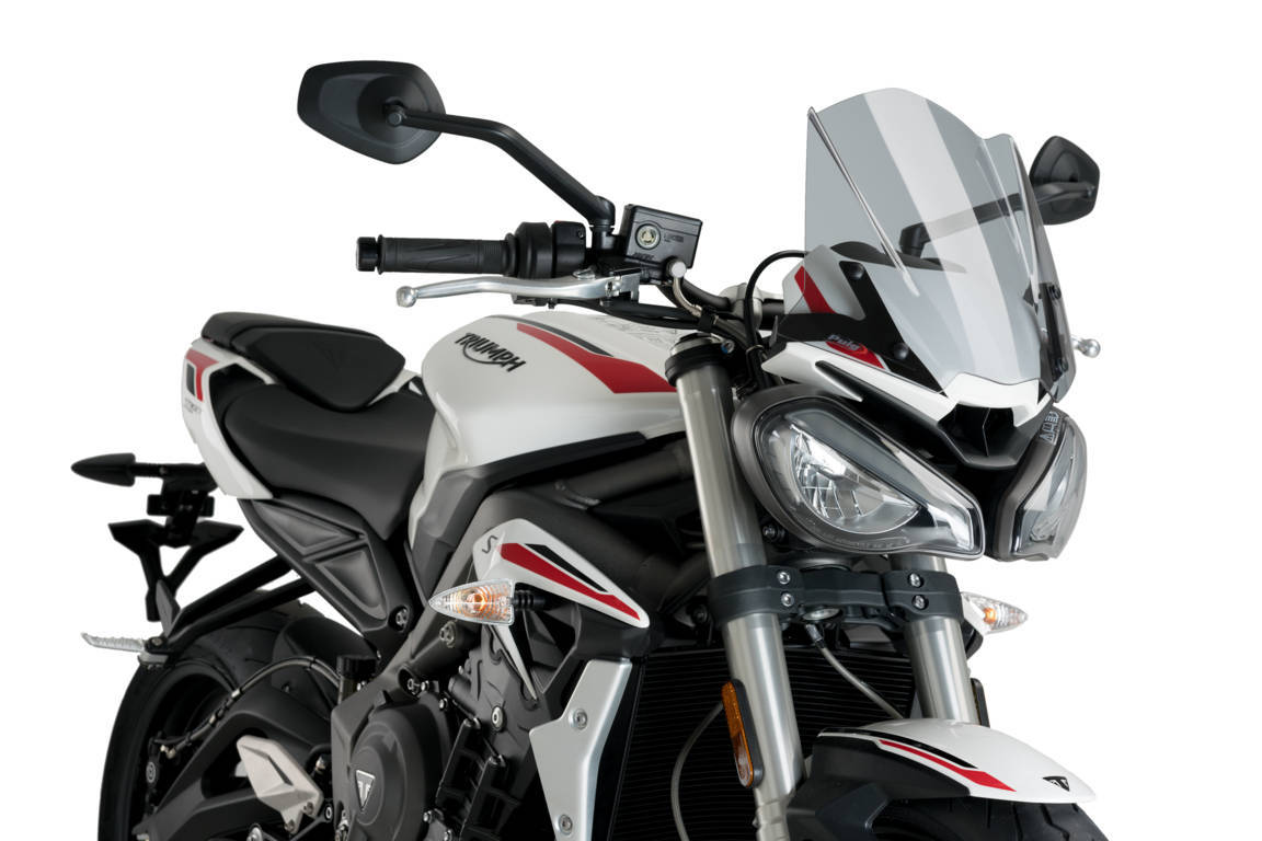 Windshield PUIG NEW GEN. SPORT 20432H smoke for TRIUMPH Street Triple 765 / R / RS 2020-2022