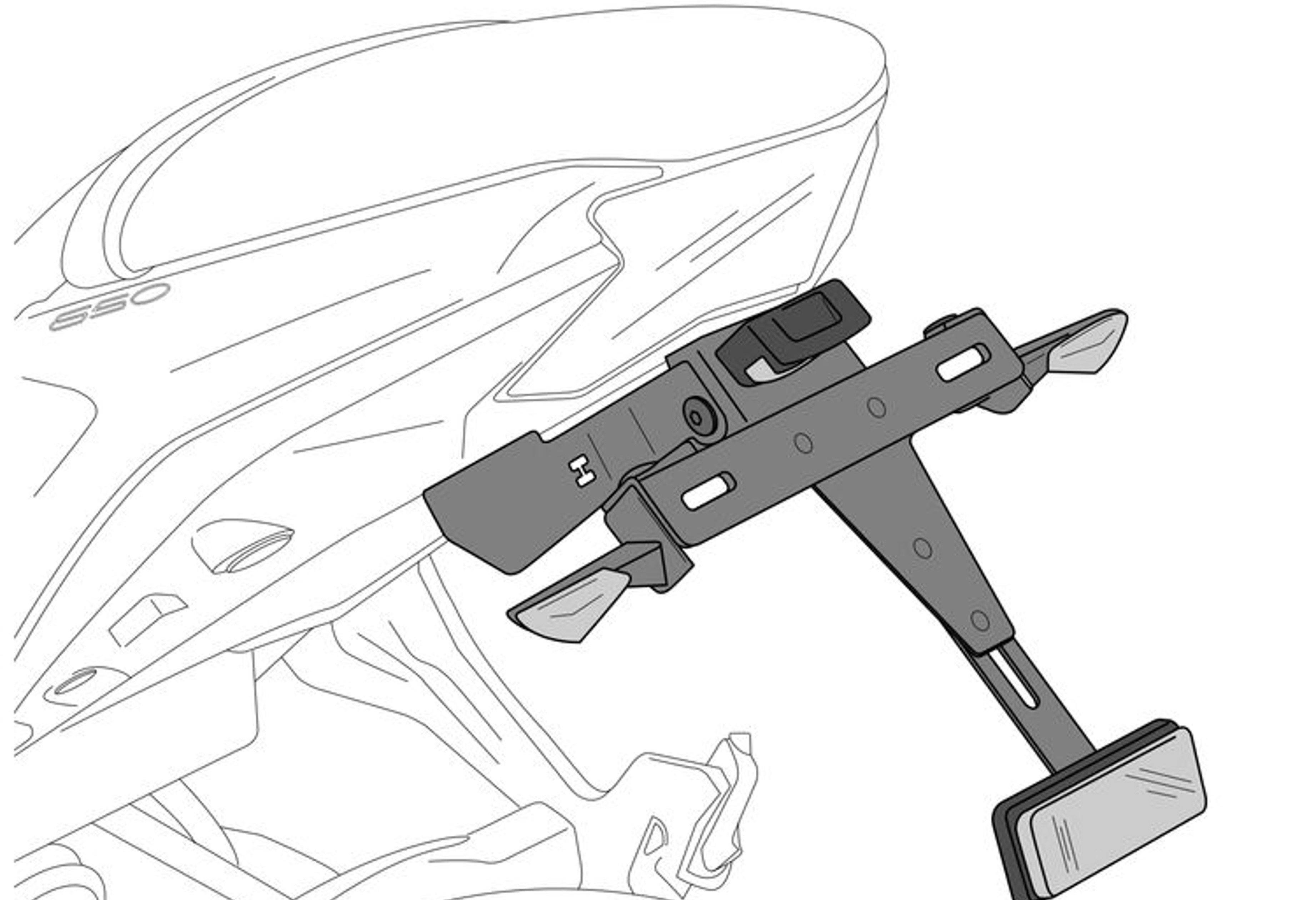 Adjustable license support PUIG 20510N Crni