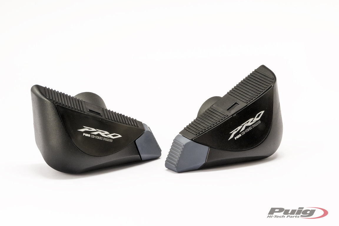 Frame sliders PUIG PRO 20670N black with grey rubber